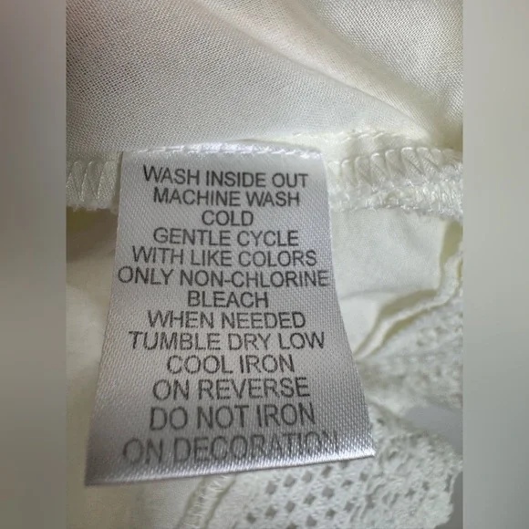 Passport Crochet Trim Kimono Top size Medium cream gathered waist Boho blouse - Picture 8 of 9